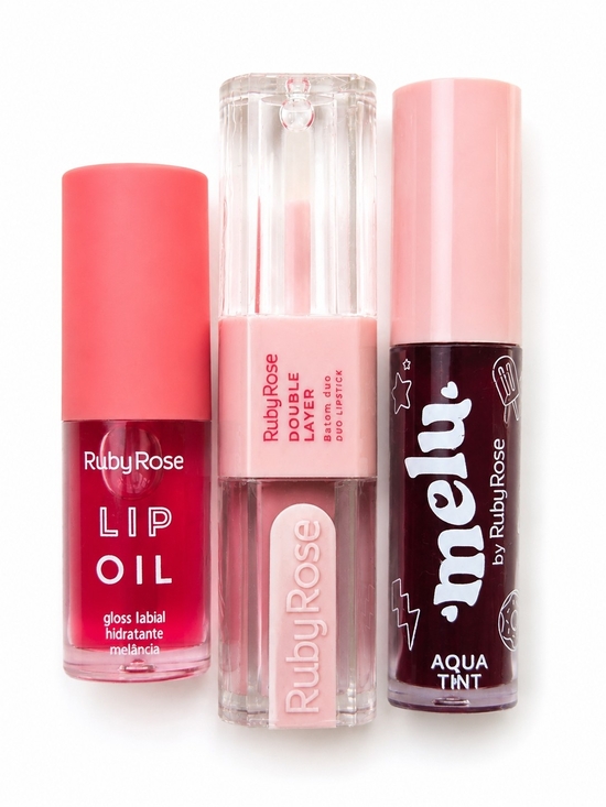 Ruby Rose Other - Ruby Rose 3-Pc Lip Bundle Lip Oil,Duo Lipstick & Aqua Tint Set- NEW